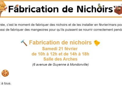 Fabrication de nichoirs